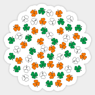 Shamrock Green White Orange Sticker